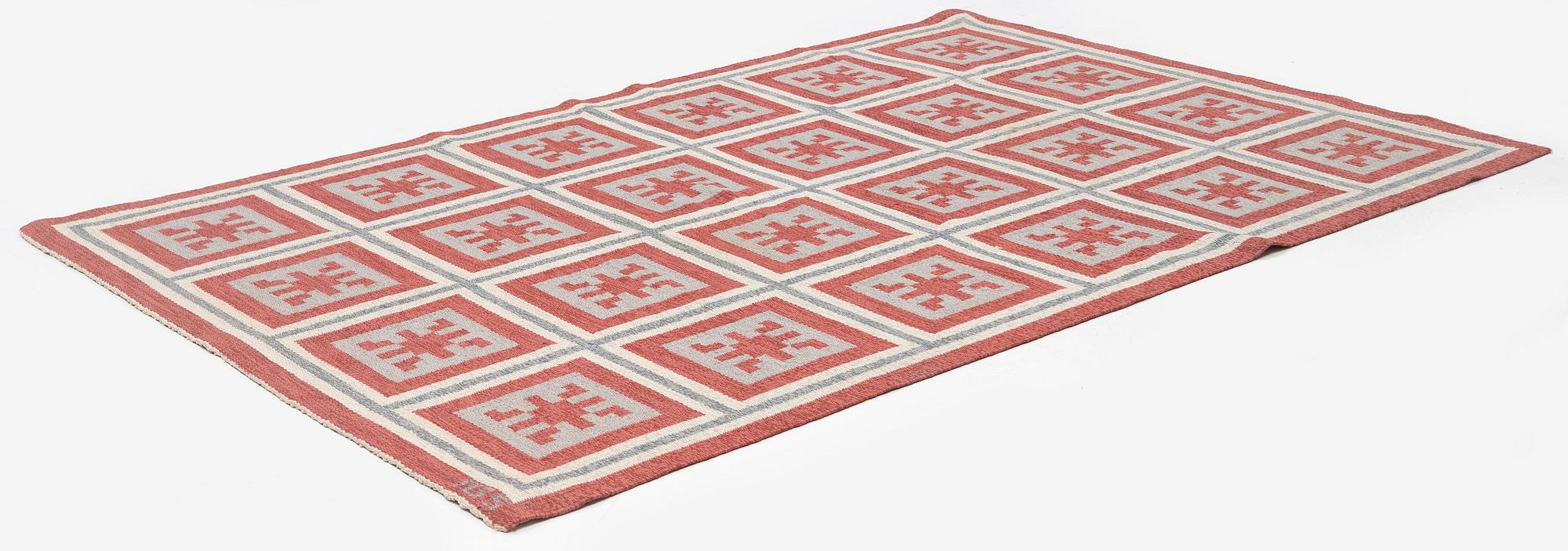 Anna-Greta Sjöqvist, a carpet, flat weave, c. 240 x 130 cm, signed AGS.