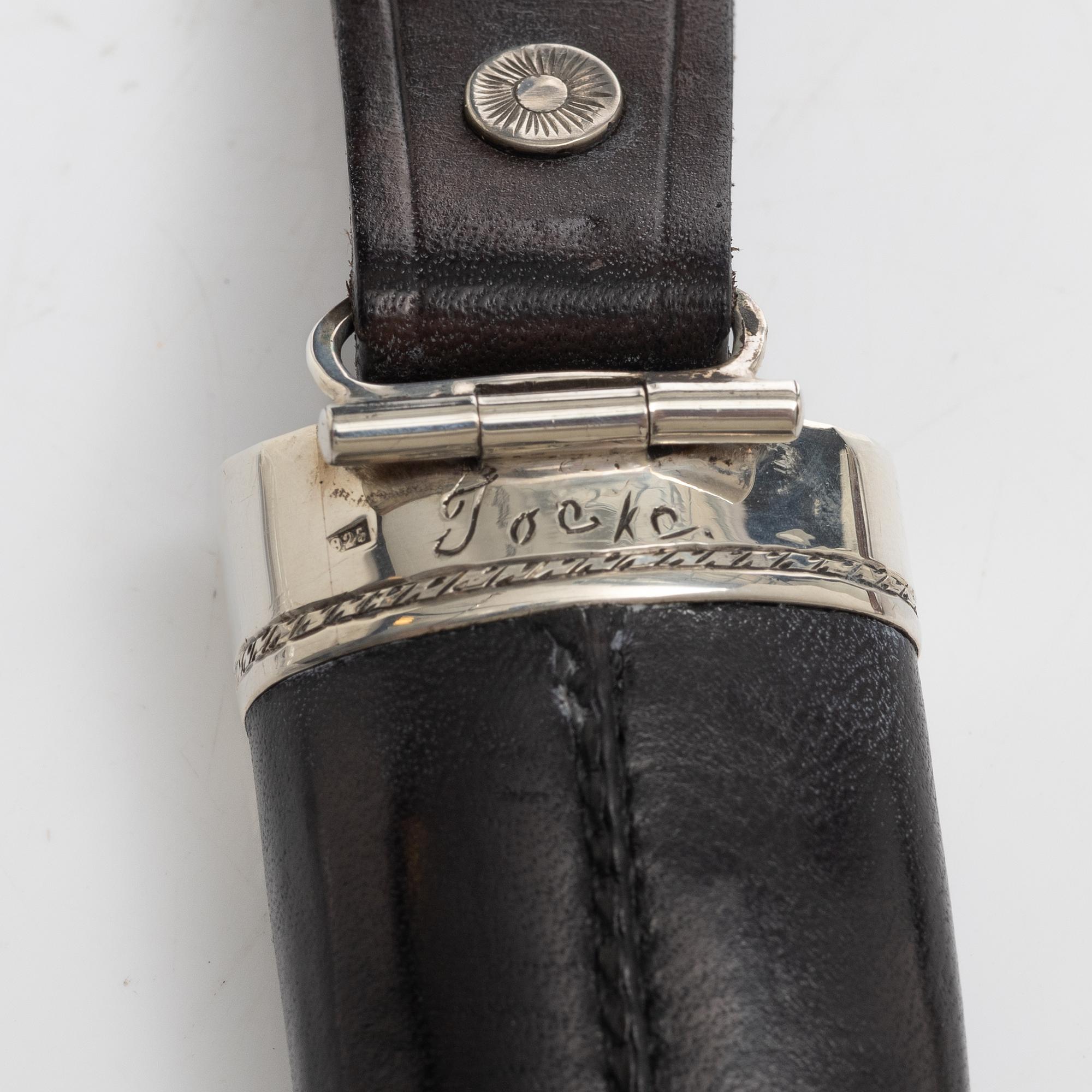 Knife-Jocke (Jan Olsson), knife in sheath, signed.