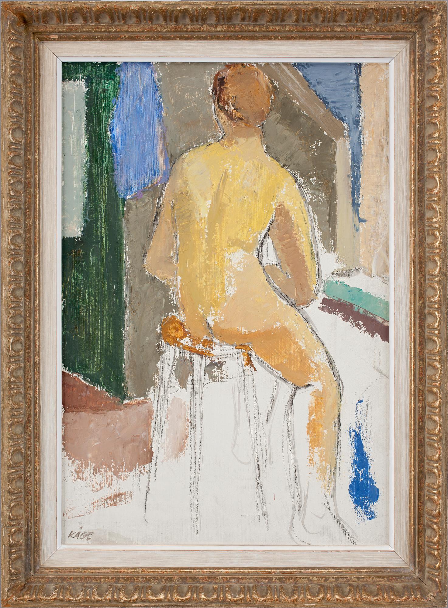 WILHELM KÅGE, olja på pannå. Sign.