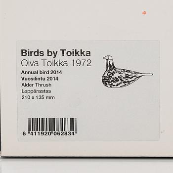 Oiva Toikka, annual glass bird, signed O. Toikka Nuutajärvi 2014.