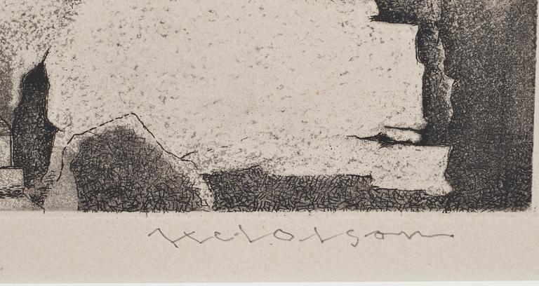 AXEL OLSON, färgetsning. Signerad, ea.