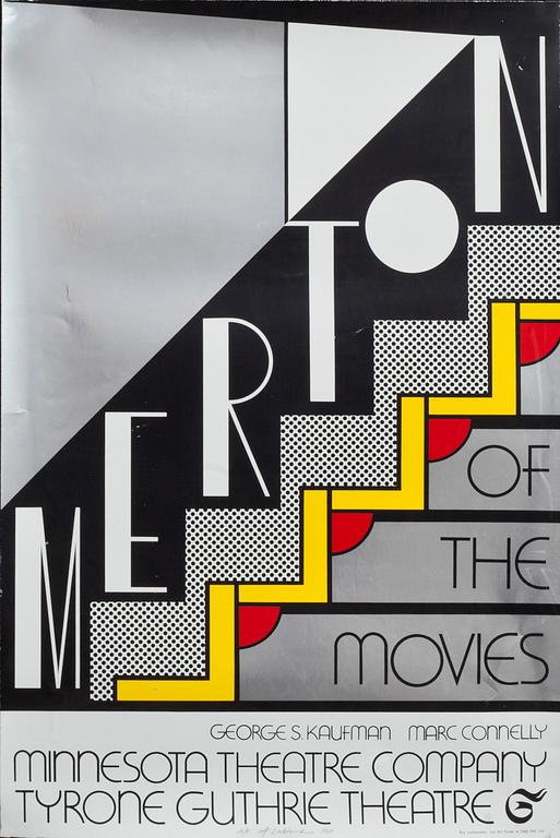 ROY LICHTENSTEIN,  AFFISCH, "Merton of the Movies"AP Signerad och daterad 1968.