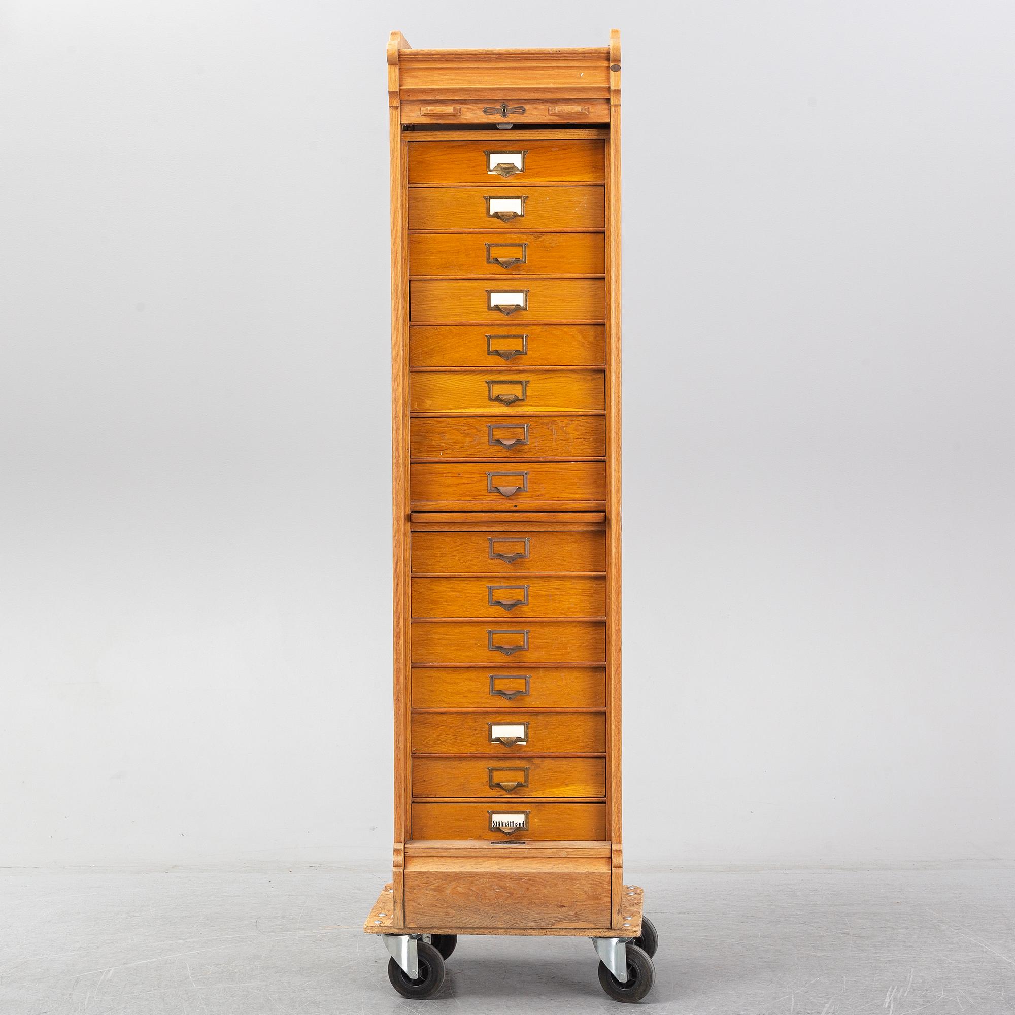 An oak file cabinet, first half of the 20th century.
