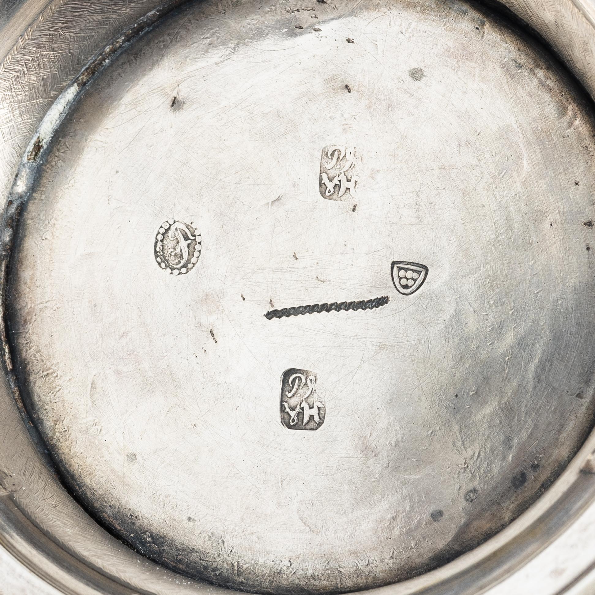 A Danish silver beaker, assay marks of both Peter Nicolai von Haven (1729–1749) and Frederik Fabritius (1787–1823).