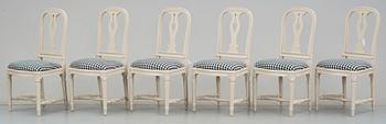 STOLAR, 6 st, Gustaviansk stil, ur IKEAs 1700-tals serie, sent 1900-tal.