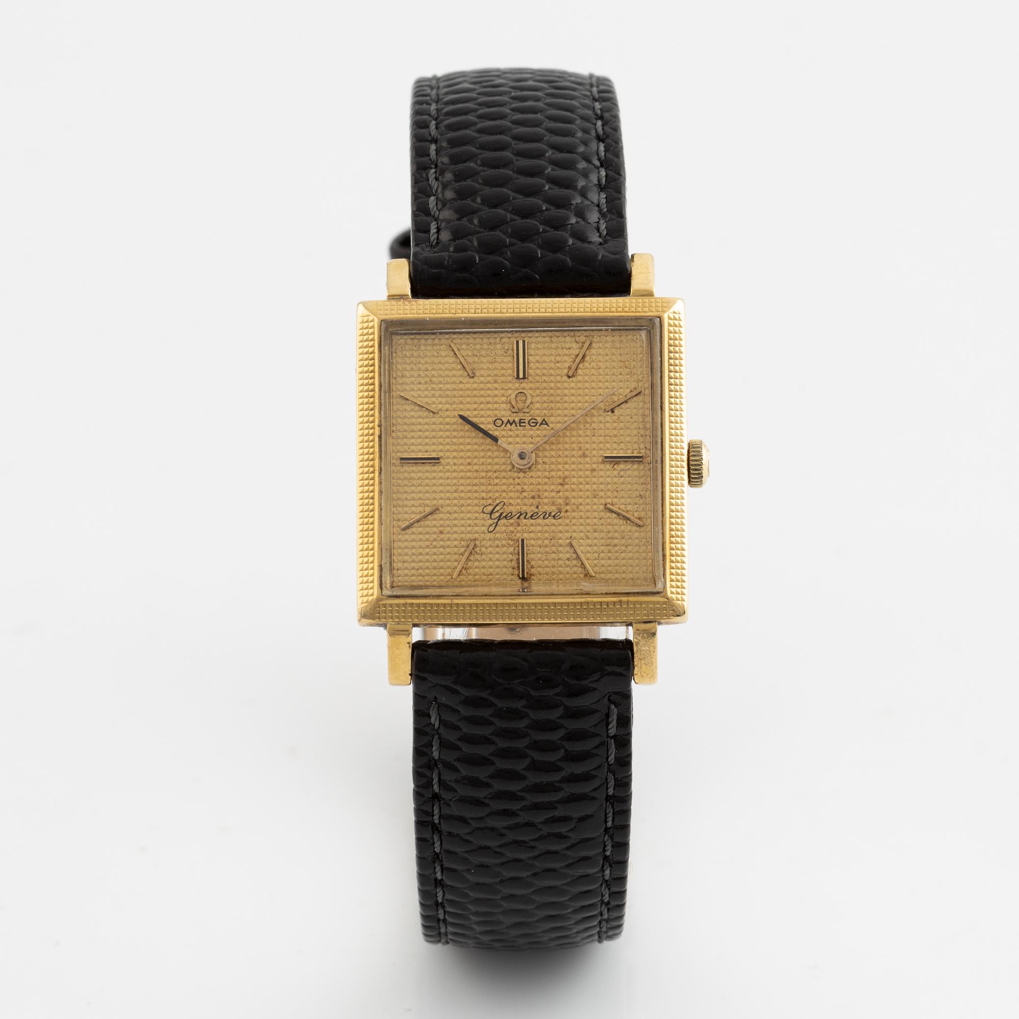 Omega, Genève, wristwatch, 25,5 x 25,5 (34) mm.