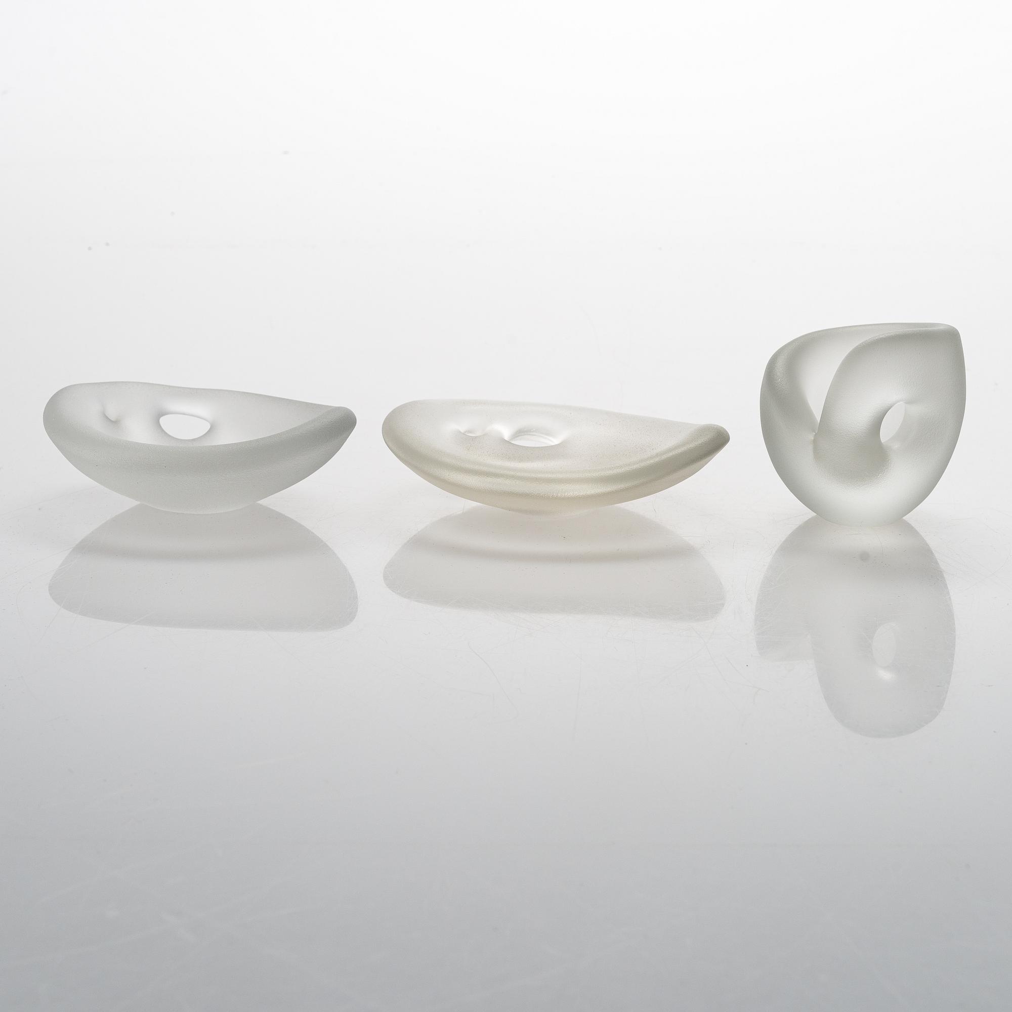 Three glass sculptures signed Timo Sarpaneva, Iittala, second half of the 20th century.