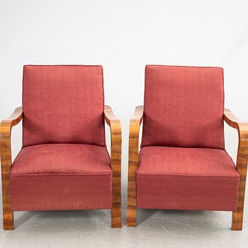 Fåtöljer, ett par, Art Deco, 1900-talets första hälft.