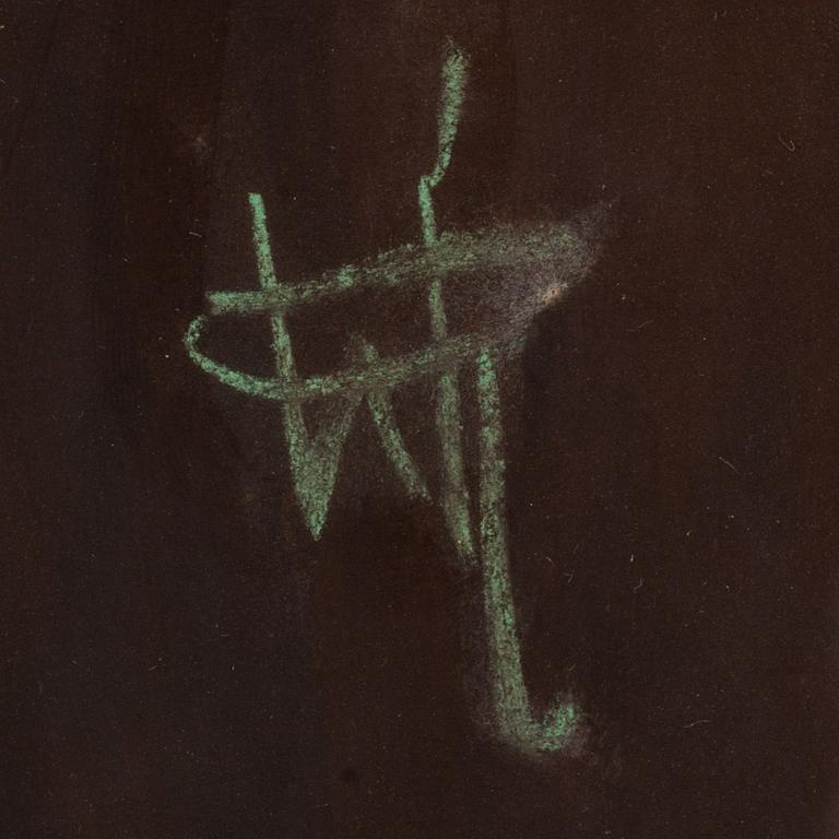OKÄND KONSTNÄR, pastell, monogramsignerad.