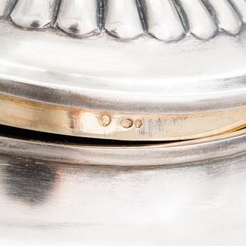 TEKANNA, silver, Ljubavin med hovleverantörsmärke, Ryssland 1900-talets början, svenska kontrollstämplar.
