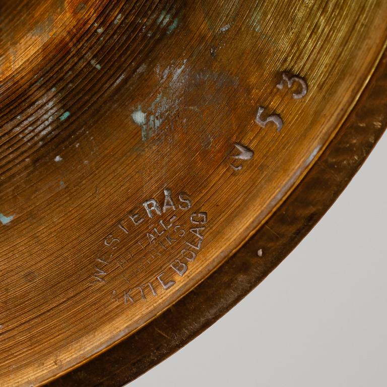 LJUSSTAKAR, 2 par, mässing, 1900-tal.