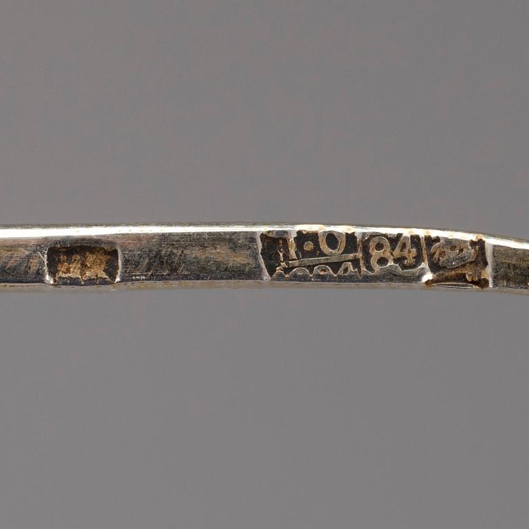 TESKEDAR, 6 st, förgyllt silver, Moskva Ryssland, 1894. Tot. vikt ca 69 g.