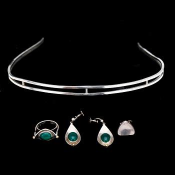 Rey Urban · SMYCKEN, 5 delar, sterlingsilver, Rey Urban, Stockholm 1954-1988. Total vikt ca 51,5 gram.