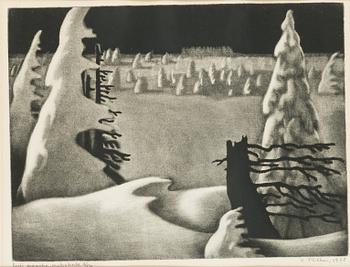 Kaljo Põllu, mezzotint, signed and dated 1978, numbered 6/50.