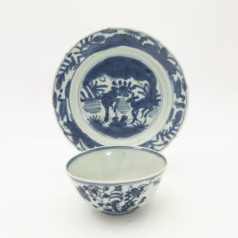 Bowl and plate, porcelain, Ming dynasty, China, 1368-1643.