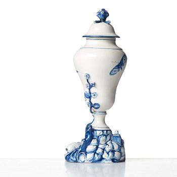 A Swedish Marieberg faience vase with cover, 1772.