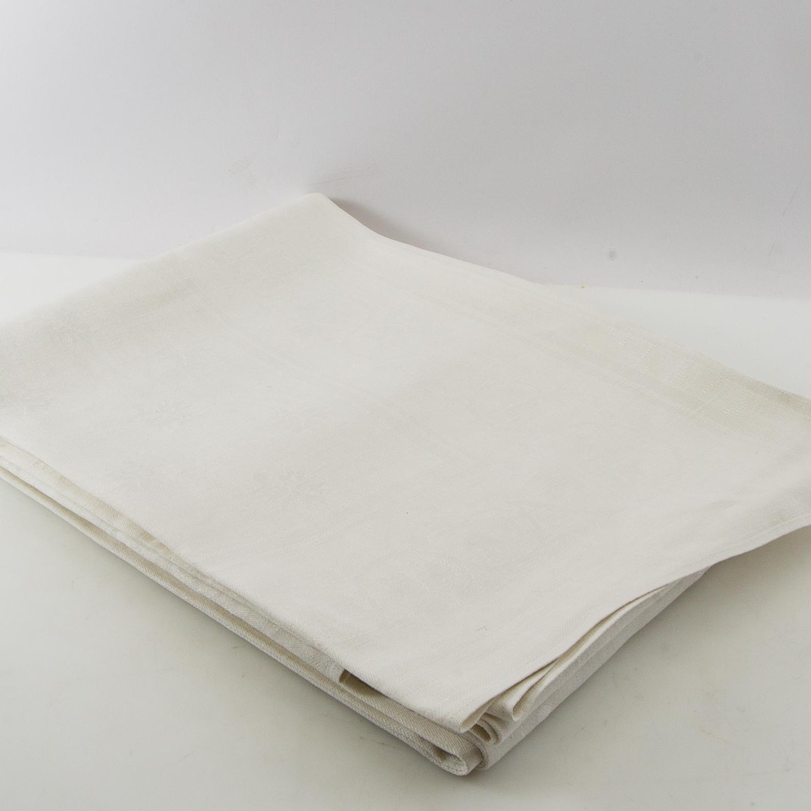 Tablecloths 3 pcs mid-20th century damask.