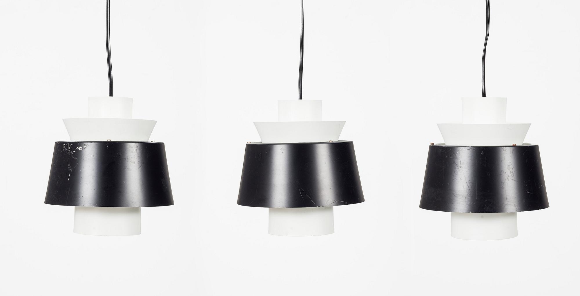 TAKLAMPOR, 3 st. Design Jörn Utzon, 1900-talets andra hälft.