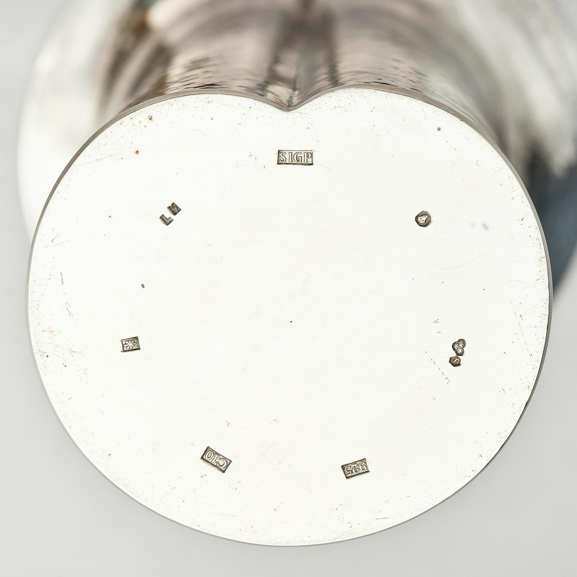 Sigurd Persson, vas, sterling silver, Stockholm 1977.