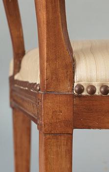 A pair of late Gustavian armchairs by E Ståhl, master 1794.