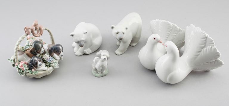 FIGURER, 5 delar, porslin, Lladro, Spanien.