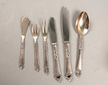 BESTICK, 32 delar, sterlingsilver, "Danish crown", Frigast, Danmark Tot vikt 1715 gr.