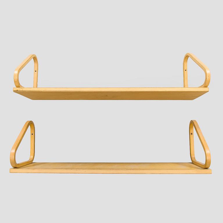 Alvar Aalto, two '112B' shelves, Artek, late 20th century.