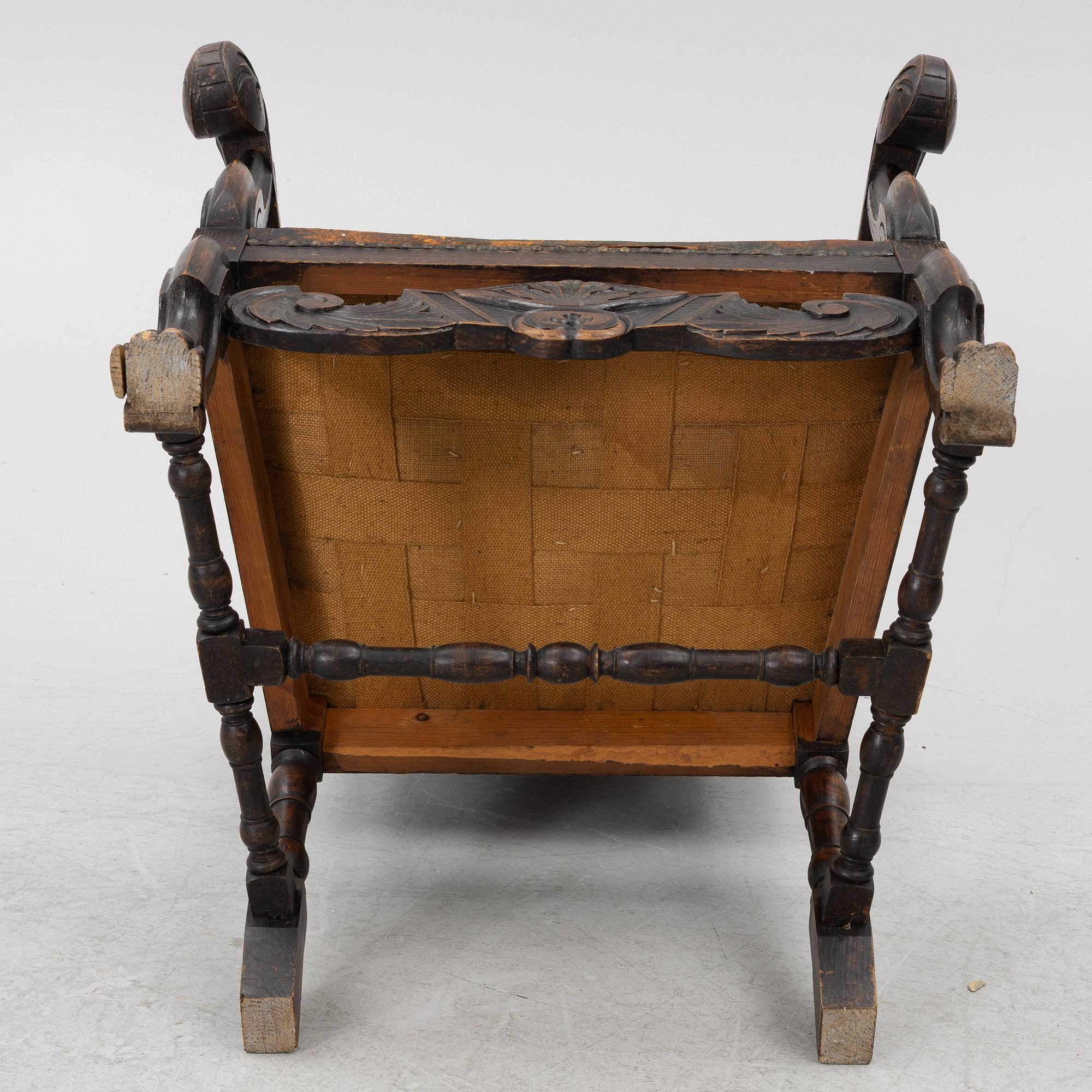 Karmstol, barockstil, sent 1800-tal.