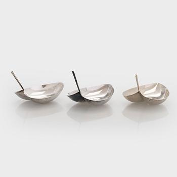 Tapio Wirkkala, Three 'TW 4' silver bowls, Kultakeskus, Hämeenlinna 1959, 1958, and 1961.