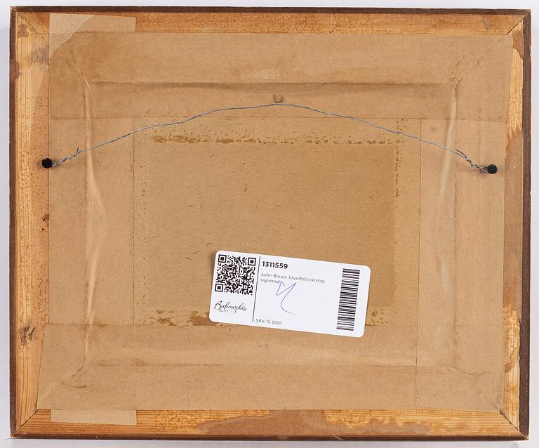 John Bauer, pencil drawing, signed.