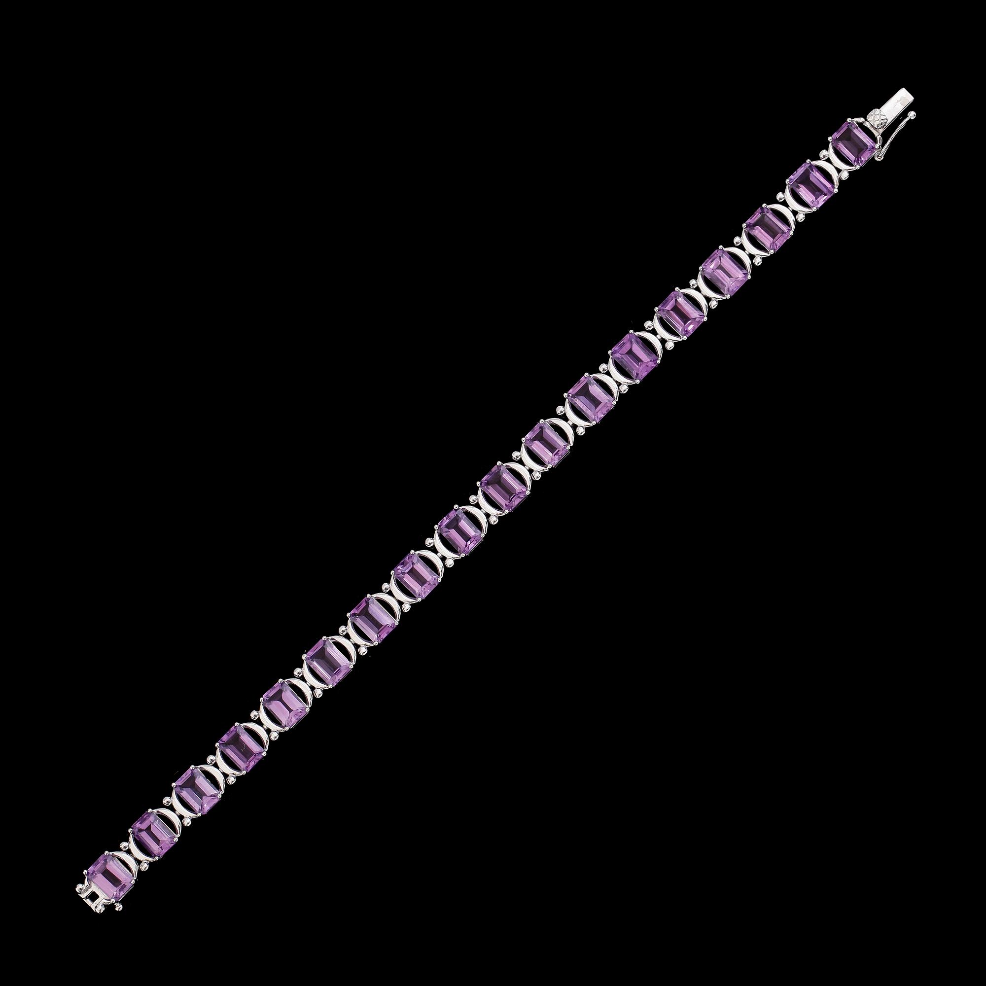 ARMBAND, sterlingsilver, ametister tot ca 19.00 ct.
