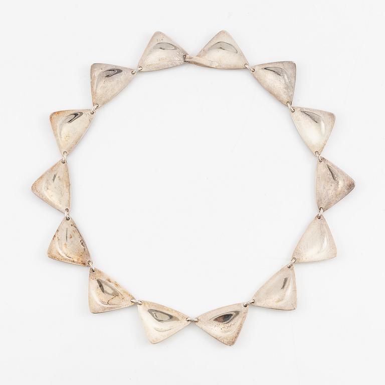 Hans Hansen, necklace and bracelet, sterling silver, Denmark.