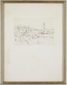 Axel Fridell · AXEL FRIDELL, torrnålsgravyr, signerad i plåten.