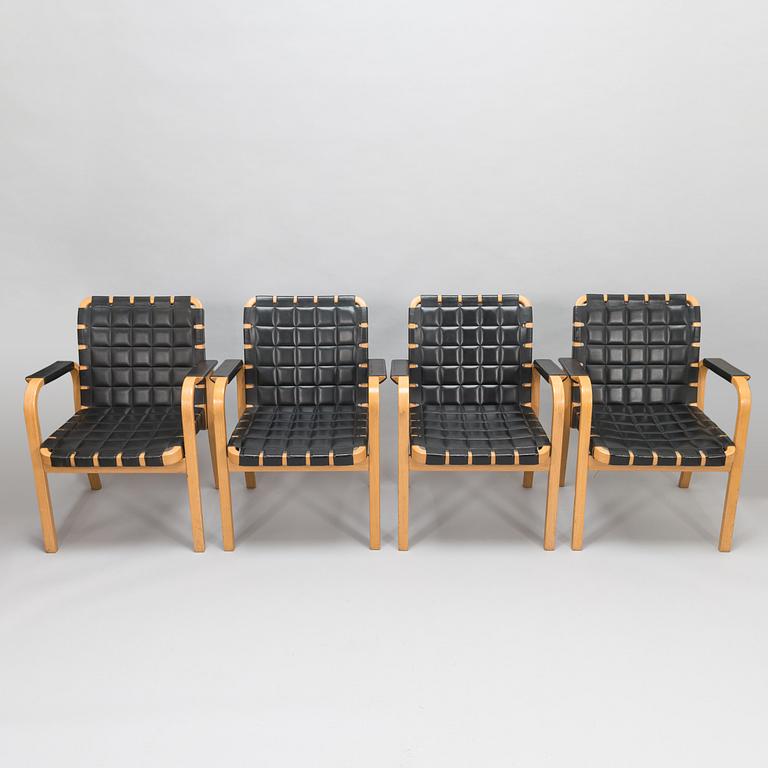 ALVAR AALTO, nojatuoleja, 4 kpl, malli 45, Artek 1900-luvun loppu.