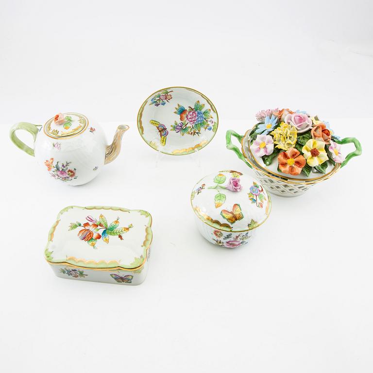 A collection of items from Herend Hungary 5 dlr Porcelain 20th century.