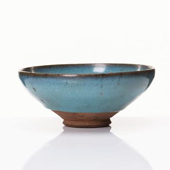 Skål, keramik, junyao. Yuandynastin,  (1279-1368).