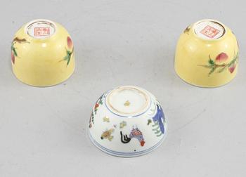 SKÅLAR, 3 st, porslin, Kina, modern tillverkning.