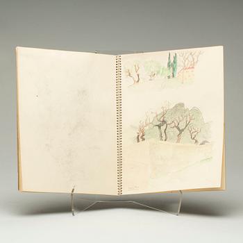 AXEL OLSON, skissblock, signerade, 1950-tal.