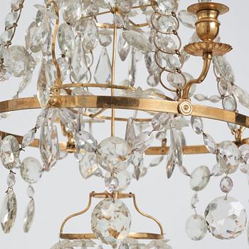 A Gustavian four-light chandelier, by O Westerberg (Stockholm circa 1769-1811), late 18th century.