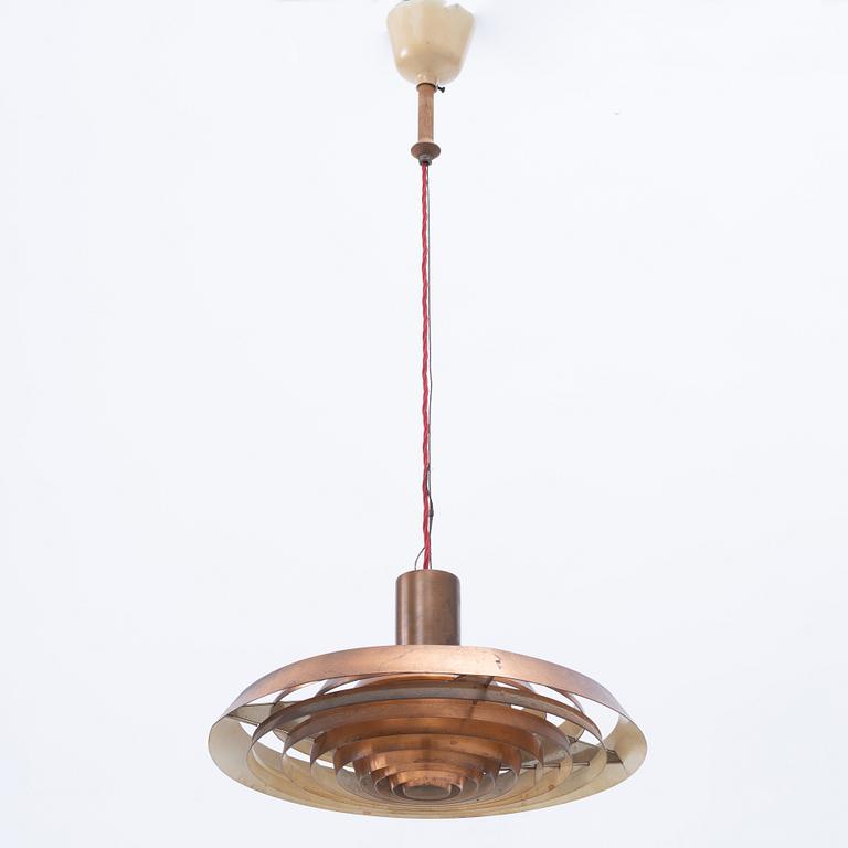 Poul Henningsen, a copper ceiling lamp "PH Tallerken", Louis Poulsen Denmark, second half of the 20th century.