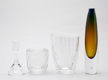 SAMLING GLASFÖREMÅL, 4 del, design Vicke Lindstrand Orrefors.