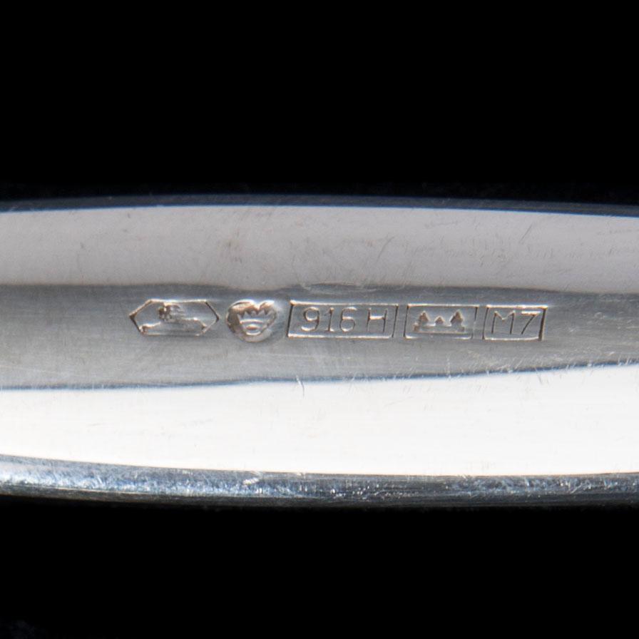 MAT- och KAFFESKEDAR, 12+12 st, silver, Tapio Wirkkala, Kultakeskus, Tavastehus 1960-70-tal. Vikt ca 650 g.