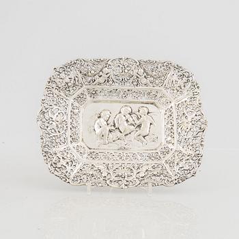 A Baroque style silver tray, presumably late 19th century.