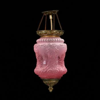 MÅNSKENSAMPEL, glas och mässing, 1800-talets slut.