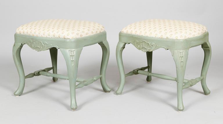 MATSALSMÖBEL, 11 delar, rokokostil, 1800-/1900-tal.