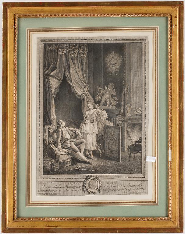 KOPPARSTICK, ett par. Nicolas De Launay, 1700-tal.