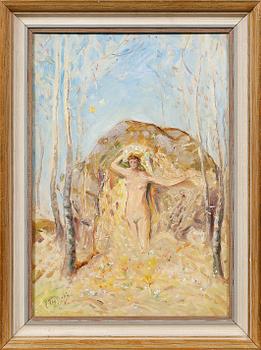 ERIK TRYGGELIN, olja på pannå, signerad, daterad a tergo 1906.