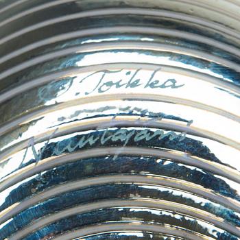 FIGURIINEJÄ, 3 kpl, lasia, signeerattu O.Toikka Nuutajärvi.