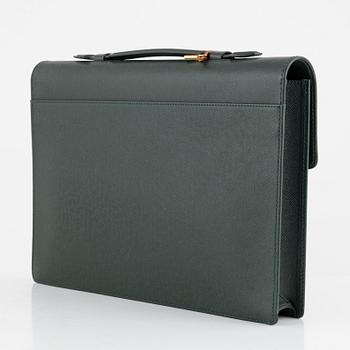 Louis Vuitton, a green Taiga 'Kourad' briefcase, 1997.