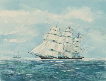 Ulf Ålund, American clipper under full sail.